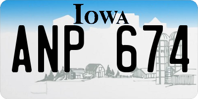IA license plate ANP674