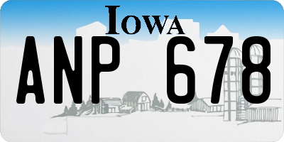 IA license plate ANP678