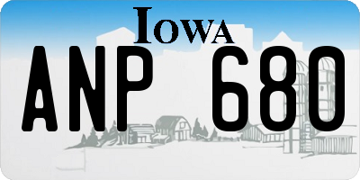 IA license plate ANP680