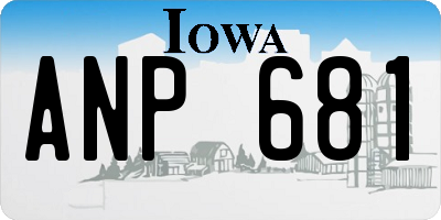 IA license plate ANP681