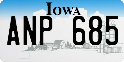 IA license plate ANP685
