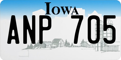 IA license plate ANP705