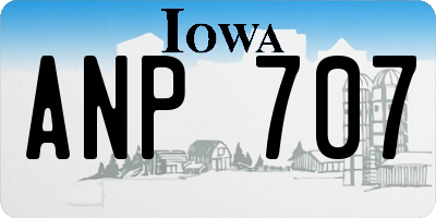 IA license plate ANP707