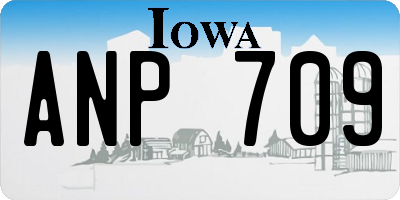 IA license plate ANP709