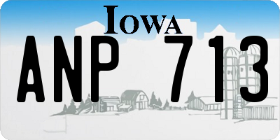IA license plate ANP713
