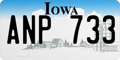 IA license plate ANP733