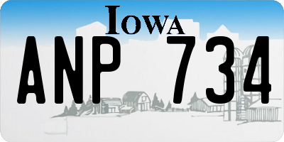 IA license plate ANP734