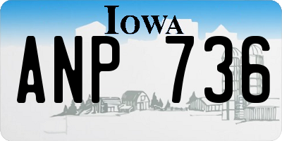 IA license plate ANP736