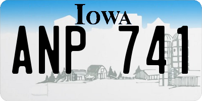 IA license plate ANP741