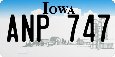 IA license plate ANP747