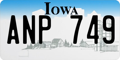 IA license plate ANP749