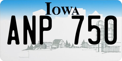 IA license plate ANP750