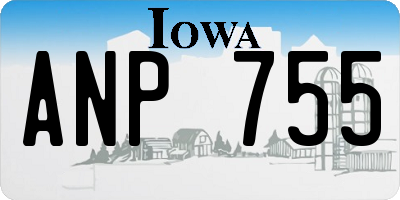 IA license plate ANP755
