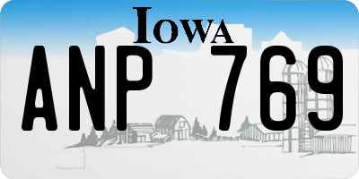 IA license plate ANP769