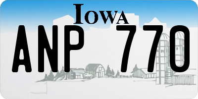 IA license plate ANP770