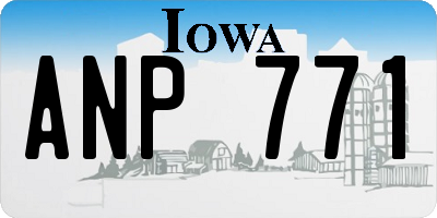 IA license plate ANP771