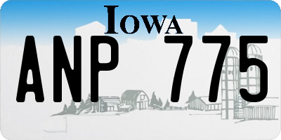 IA license plate ANP775