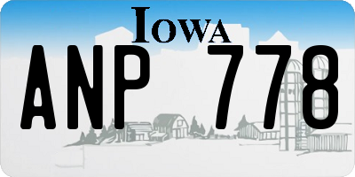 IA license plate ANP778