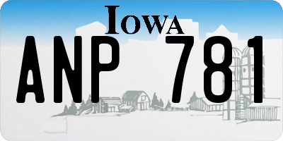 IA license plate ANP781