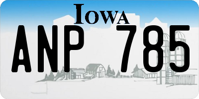 IA license plate ANP785