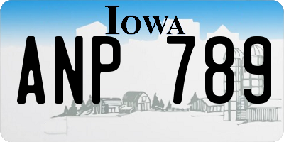 IA license plate ANP789