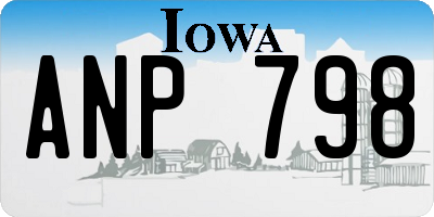 IA license plate ANP798