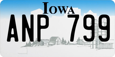 IA license plate ANP799
