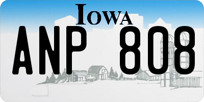 IA license plate ANP808