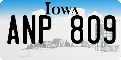 IA license plate ANP809