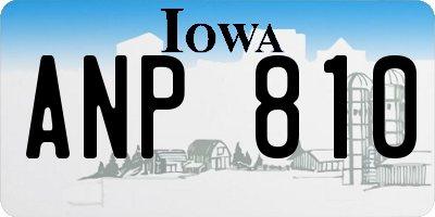 IA license plate ANP810