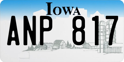 IA license plate ANP817