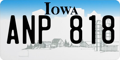IA license plate ANP818
