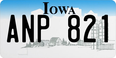 IA license plate ANP821