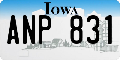 IA license plate ANP831