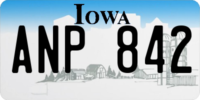 IA license plate ANP842