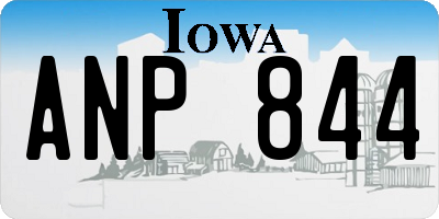 IA license plate ANP844