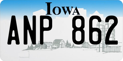 IA license plate ANP862