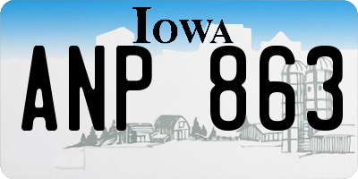 IA license plate ANP863