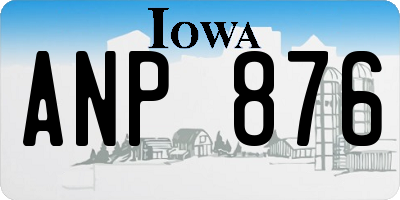 IA license plate ANP876