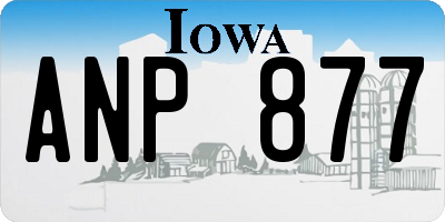 IA license plate ANP877