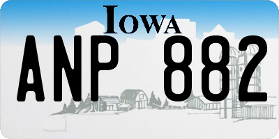 IA license plate ANP882