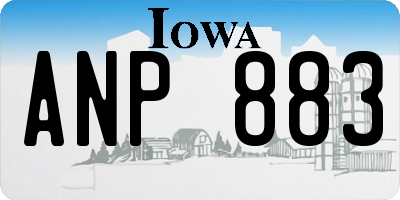 IA license plate ANP883
