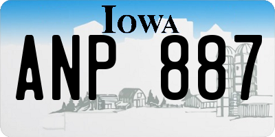 IA license plate ANP887