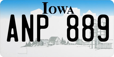 IA license plate ANP889