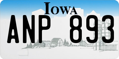 IA license plate ANP893