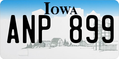 IA license plate ANP899
