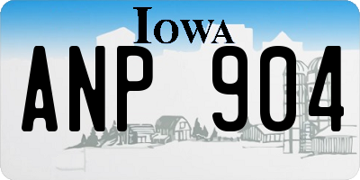IA license plate ANP904