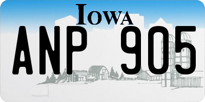 IA license plate ANP905