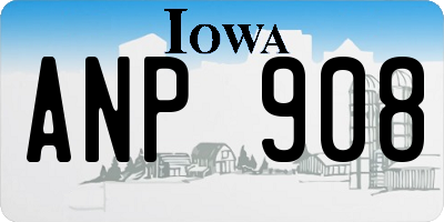 IA license plate ANP908
