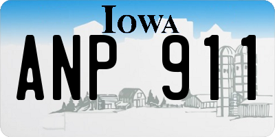 IA license plate ANP911